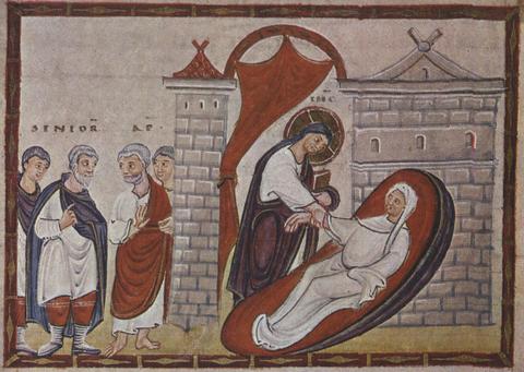 Resurrection of Jairus' daughter, Codex Egberti, 10th century - photo: Wikimedia Commons