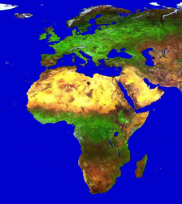 Afrika en Europa - foto: ESA