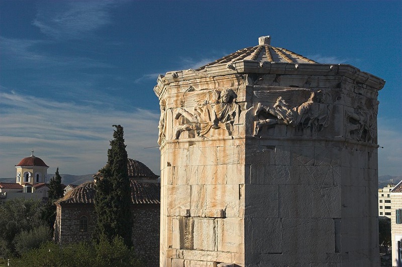 Toren der winden, Athene - foto: Thermos (CC BY-SA 2.5), <http://commons.wikimedia.org/wiki/File:Tower_of_winds.jpg>