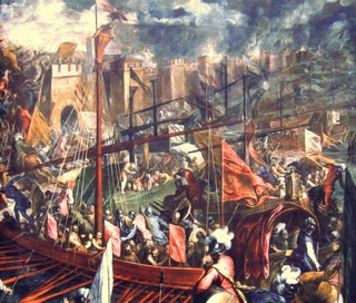 Palma Lejeune, De inname van Constantinopel door de kruisvaarders - afbeelding: Wikimedia Commons, <http://en.wikipedia.org/wiki/File:PriseDeConstantinople1204PalmaLeJeune.JPG>