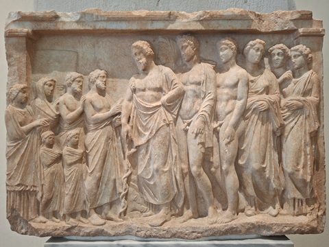 Attic votive relief for Asclepius and his family - Photo: Jaap-Jan Flinterman, May 2026 (NAMA)